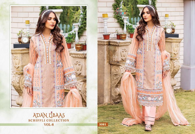 Adan Libaas Schiffl Collection Vol 8 By Shree Fabs Pakistani Suit Catalog